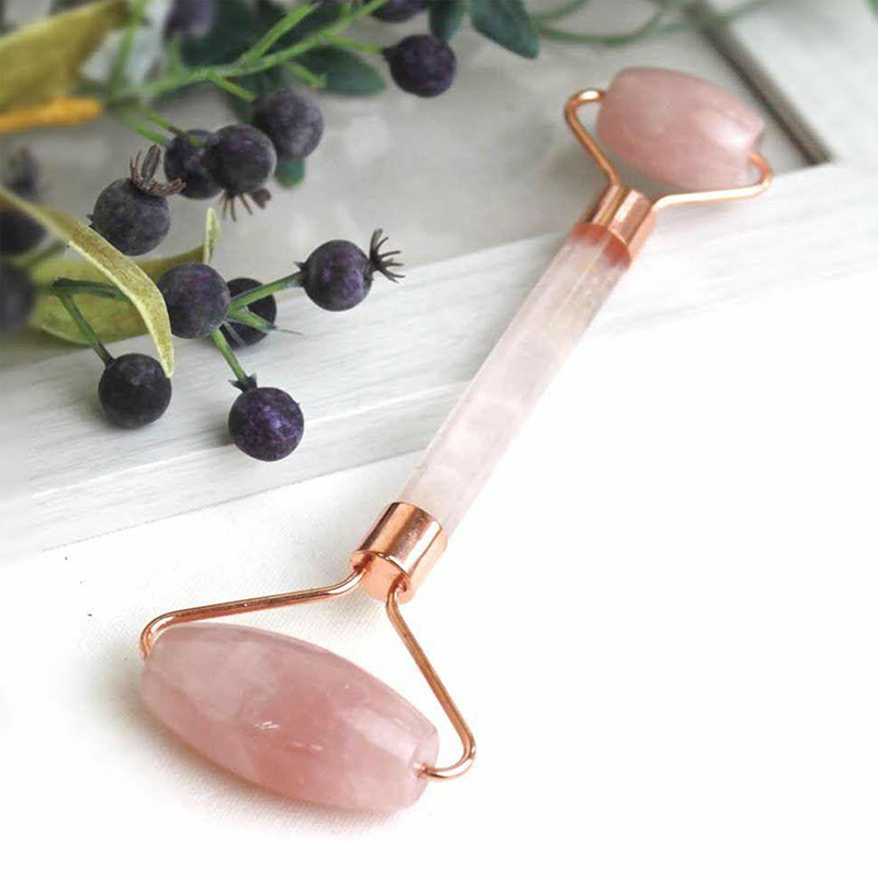 Cây lăn massage đá Thạch Anh Hồng tự nhiên nâng cơ mặt, đuôi mắt, vùng cổ Cogit Abundy Me (kèm túi đựng) thương hiệu COGIT