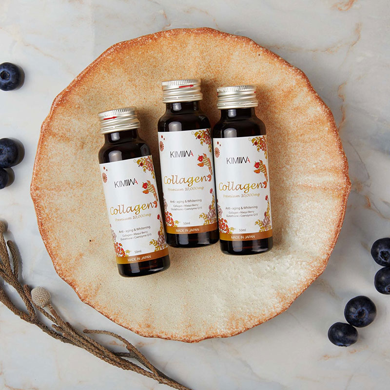 TPBVSK: Nước uống Kimiwa Collagen Nhật Bản Premium 10000mg 50mlx10 chai, giảm lão hóa, da đàn hồi thương hiệu 