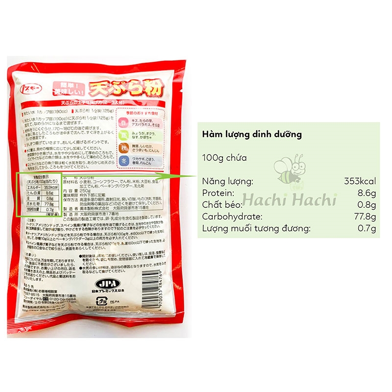 Bột chiên Tempura Suki 250g  thương hiệu 