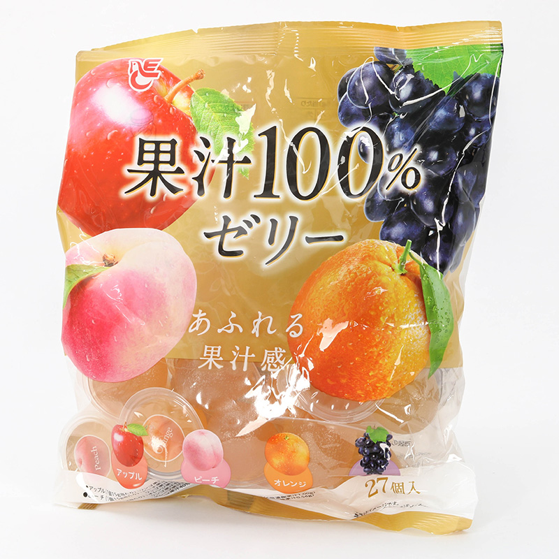 Thạch rau câu 100% nước ép trái cây Ace 405g (15g x 27 cái), 4 vị táo, đào, cam, nho thương hiệu ACE BAKERY