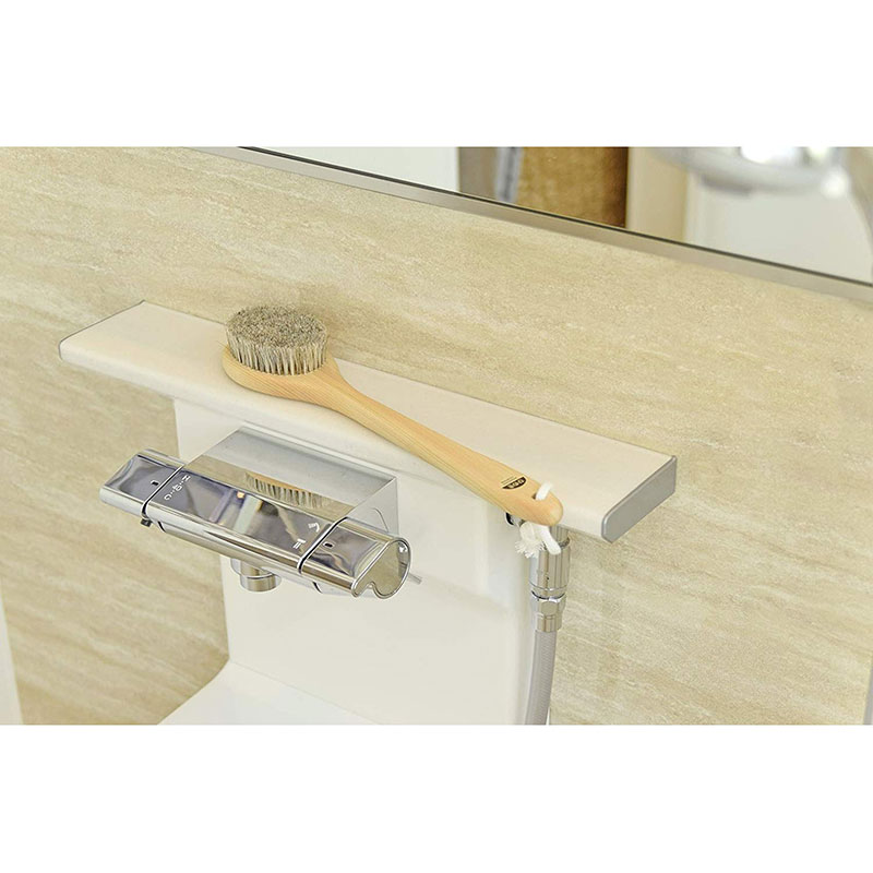 Bàn chải khô body, tẩy da chết, tắm massage toàn thân Ishimizu 35.5cm (Lông ngựa - Cán gỗ Hinoki) thương hiệu ISHIMIZU