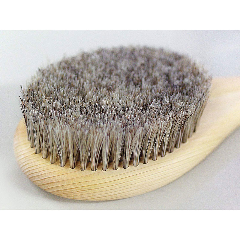 Bàn chải khô body, tẩy da chết, tắm massage toàn thân Ishimizu 35.5cm (Lông ngựa - Cán gỗ Hinoki) thương hiệu ISHIMIZU