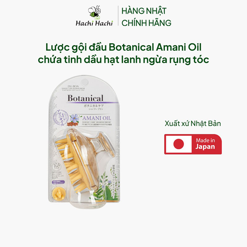 Lược gội đầu Botanical Amani Oil chứa tinh dầu hạt lanh ngừa rụng tóc thương hiệu 