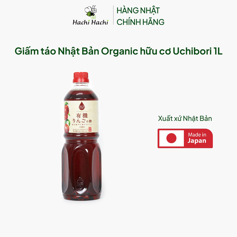 Giấm táo Nhật Bản Organic hữu cơ Uchibori 1L thương hiệu UCHIBORI