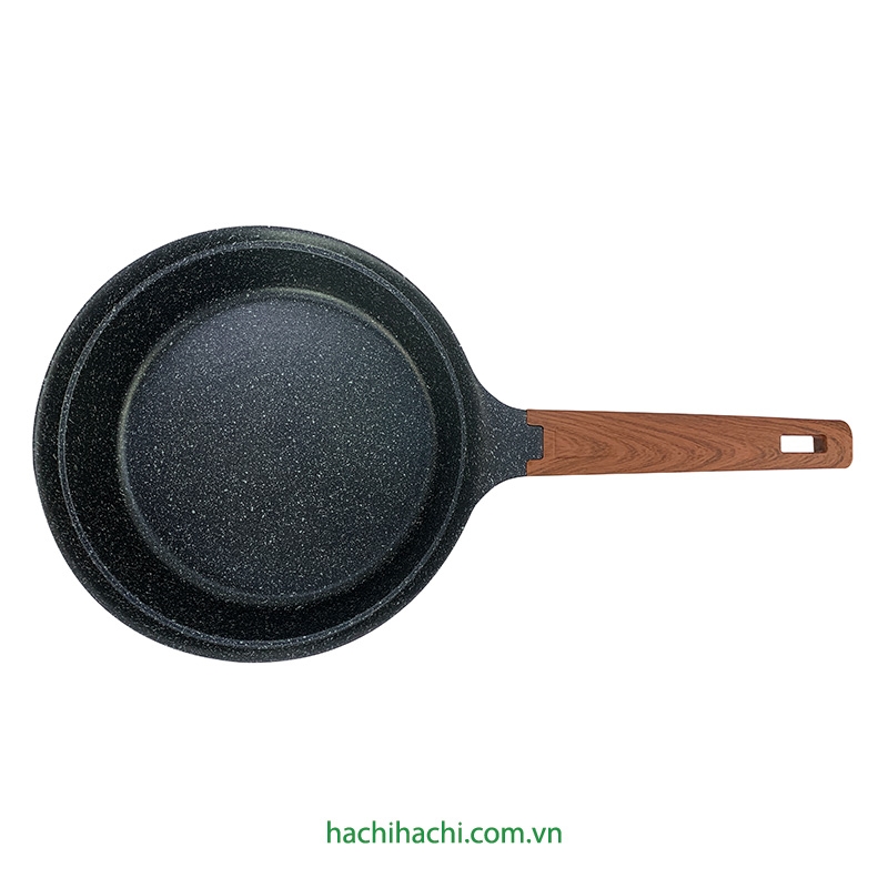 Chảo không dính đá hoa cương cao cấp đáy dày 24cm kèm nắp kính thương hiệu WONDER CHEF