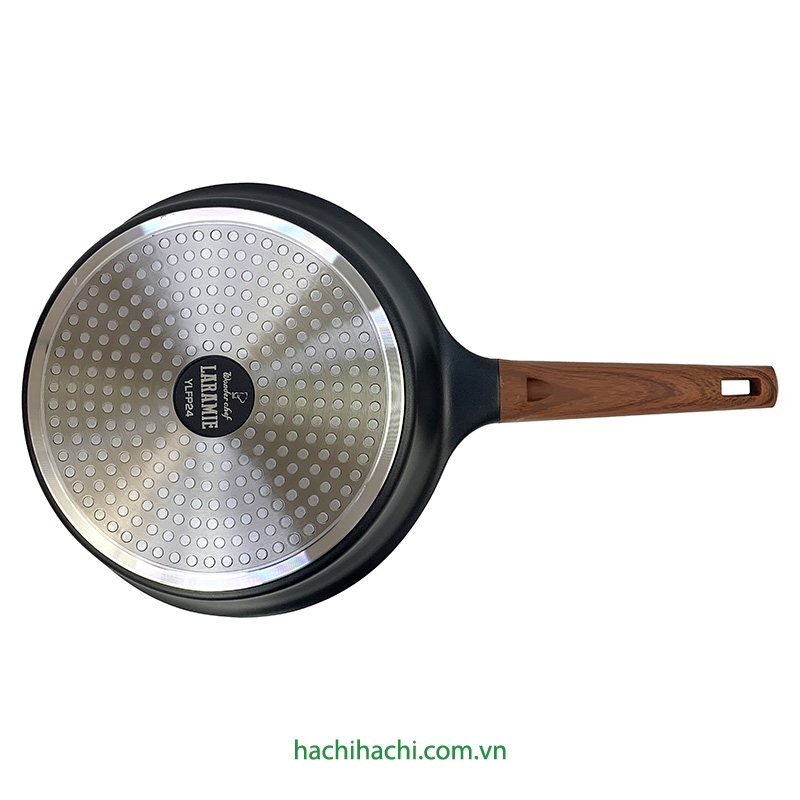 Chảo không dính đá hoa cương cao cấp đáy dày 24cm kèm nắp kính thương hiệu WONDER CHEF