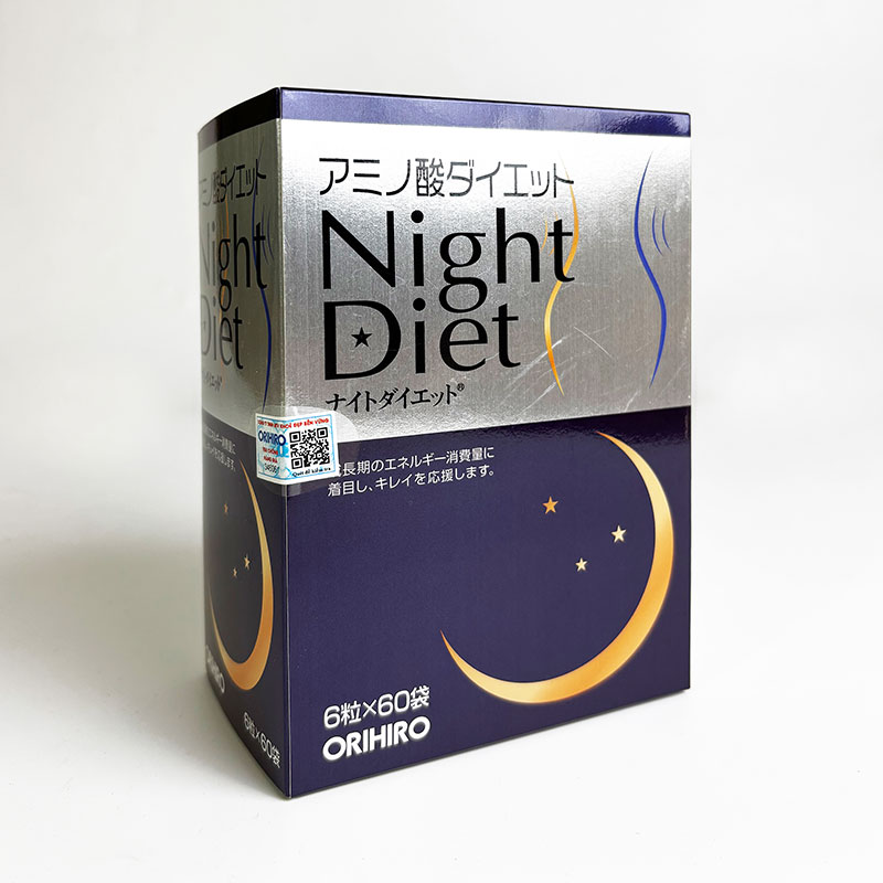 TPBVSK: Viên uống Orihiro Amino Acids Night Diet Nhật Bản 6 viênx60 gói, hỗ trợ tiêu hao năng lượng, giảm mỡ thương hiệu ORIHIRO