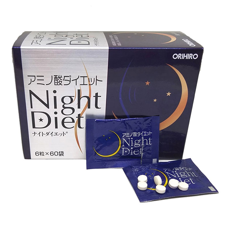 TPBVSK: Viên uống Orihiro Amino Acids Night Diet Nhật Bản 6 viênx60 gói, hỗ trợ tiêu hao năng lượng, giảm mỡ thương hiệu ORIHIRO
