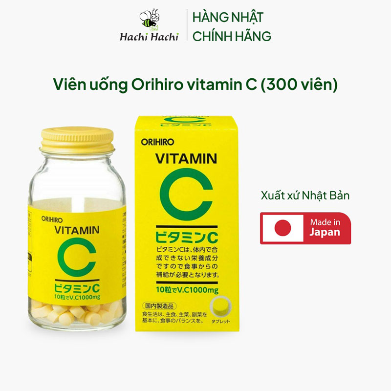 TPBVSK: Viên uống Orihiro vitamin C Nhật Bản (300 viên), chống oxy hóa thương hiệu ORIHIRO