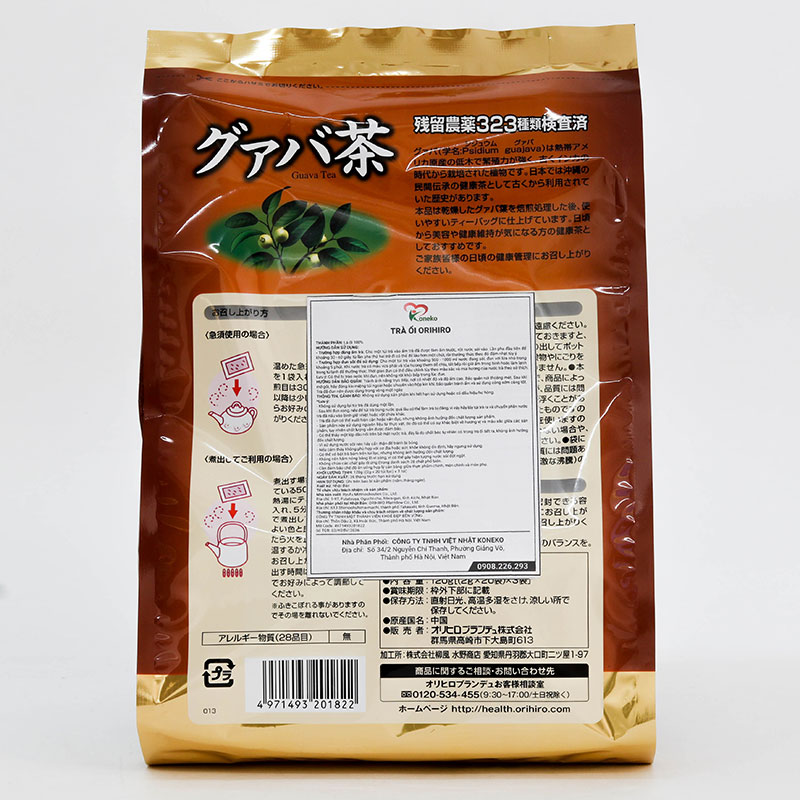 Trà ổi Orihiro 120g (2gx60gói) thương hiệu ORIHIRO