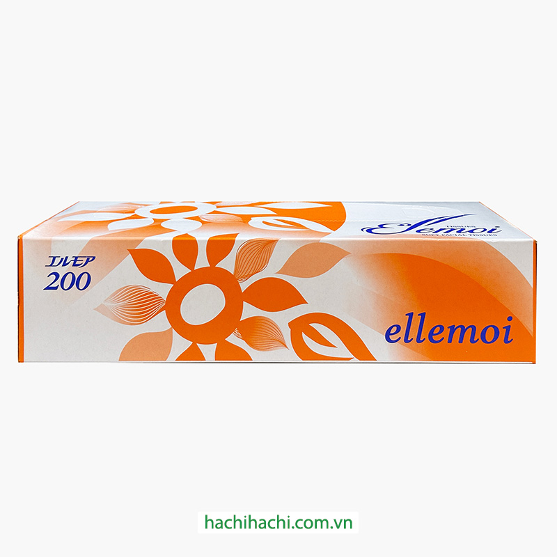 Khăn giấy ăn Nhật Bản, khăn ăn, giấy lau miệng dai mịn 2 lớp Ellemoi 200 tờ thương hiệu ELLEMOI