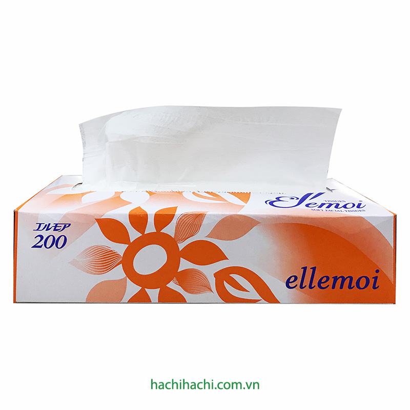 Khăn giấy ăn Nhật Bản, khăn ăn, giấy lau miệng dai mịn 2 lớp Ellemoi 200 tờ thương hiệu ELLEMOI