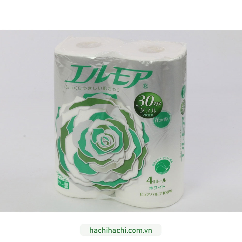 Giấy vệ sinh Ellemoi 2 lớp (30m x 4 cuộn) Hương hoa thương hiệu ELLEMOI