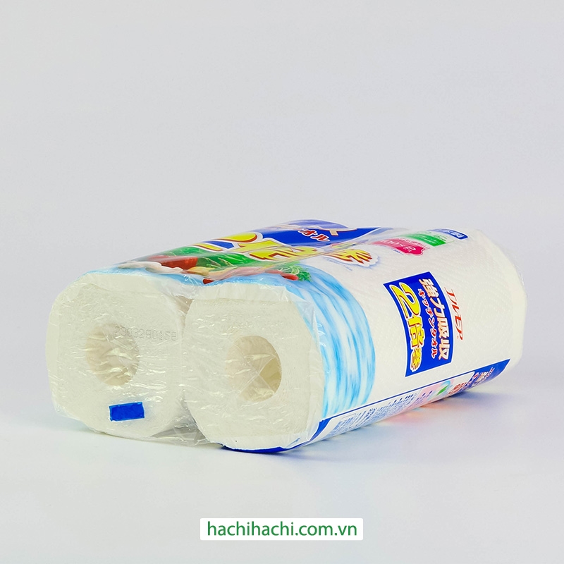 Khăn giấy bếp Nhật Bản siêu thấm hút đa năng Ellemoi 2 lớp (2 cuộn x 100 tờ) thương hiệu ELLEMOI