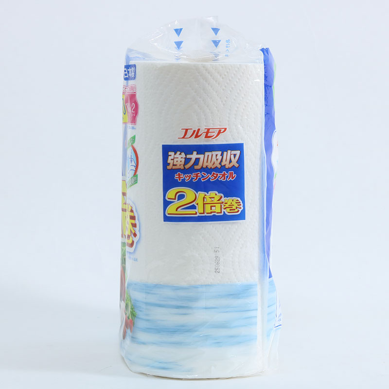 Khăn giấy bếp Nhật Bản siêu thấm hút đa năng Ellemoi 2 lớp (2 cuộn x 100 tờ) thương hiệu ELLEMOI