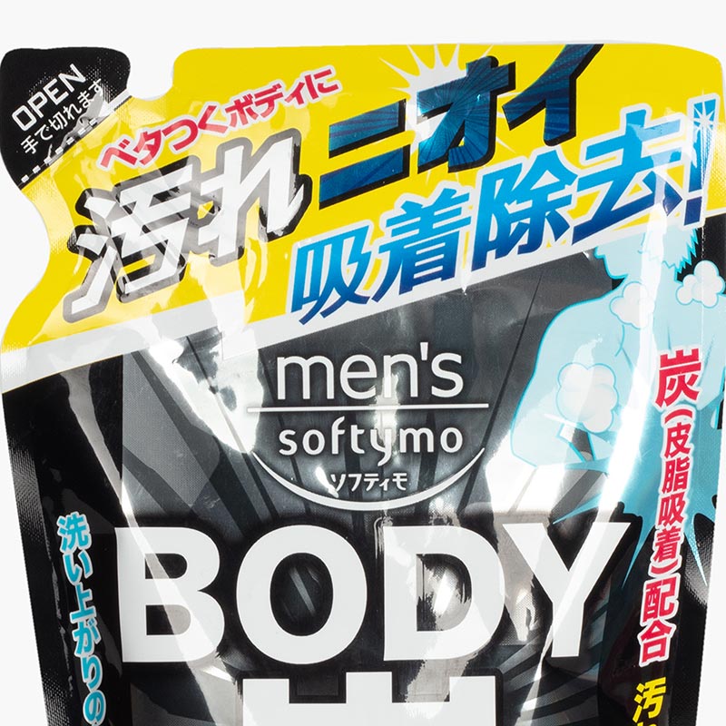 Sữa tắm than hoạt tính dành cho nam Nhật Bản Kose Softymo túi refill 400ml thương hiệu KOSE