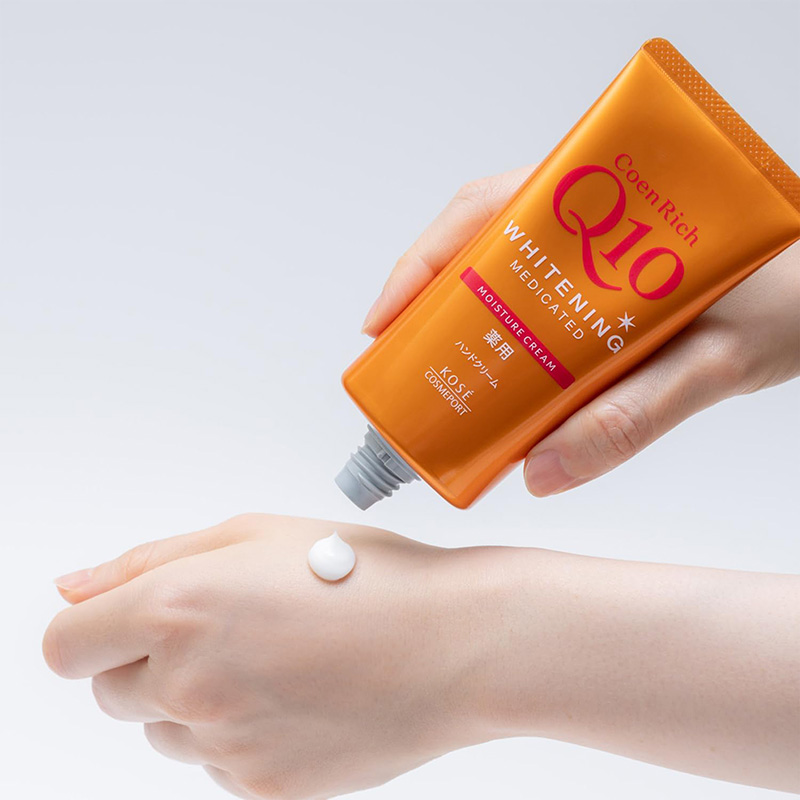 Kem dưỡng ẩm săn chắc da tay Nhật Bản Kose Coen Rich Q10 Whitening Moisture 80g thương hiệu KOSE