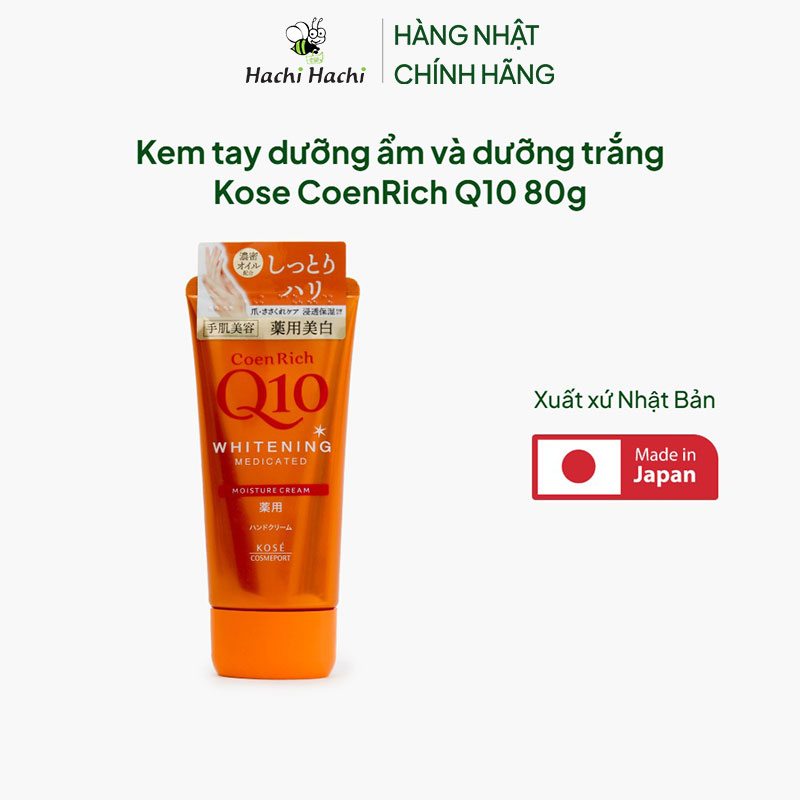 Kem tay Nhật Bản dưỡng ẩm và dưỡng trắng Kose CoenRich Q10 80g thương hiệu KOSE