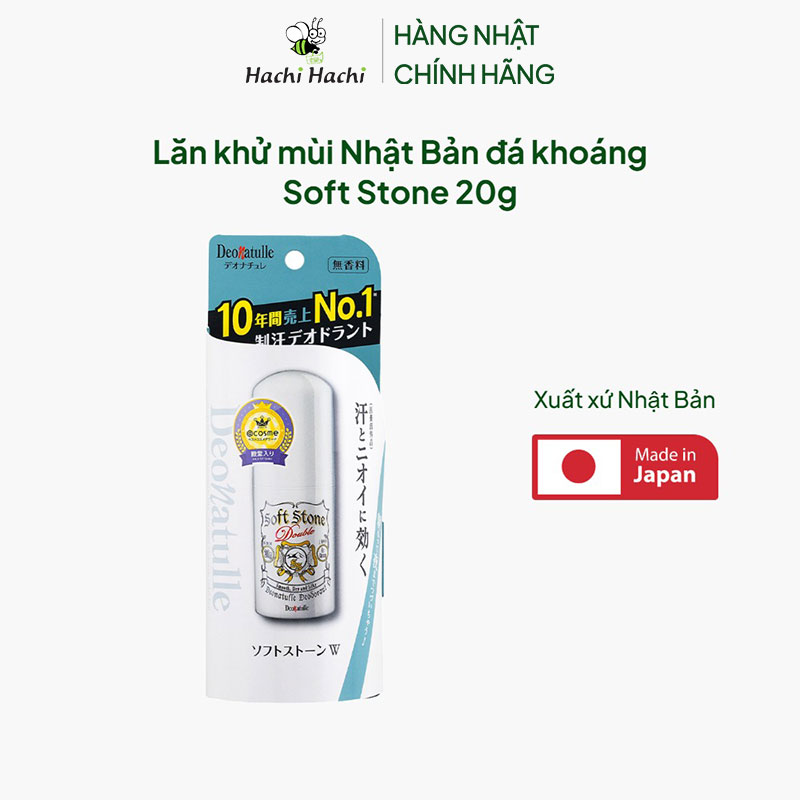Lăn khử mùi Nhật Bản đá khoáng Soft Stone 20g thương hiệu 