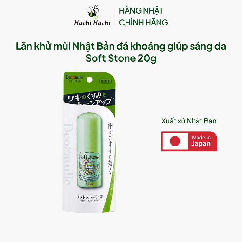 Lăn khử mùi Nhật Bản đá khoáng giúp sáng da Soft Stone 20g thương hiệu 