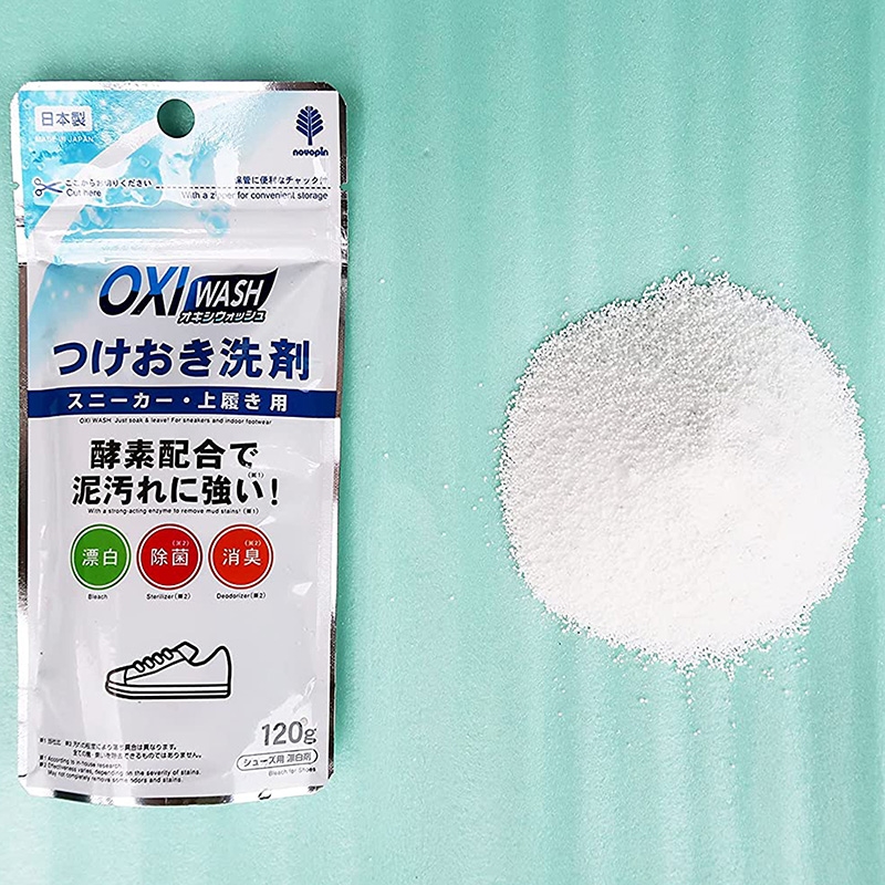 Bột pha dung dịch vệ sinh giày sneaker và dép đi trong nhà Novopin 120g thương hiệu KIYOU JOCHUGIKU