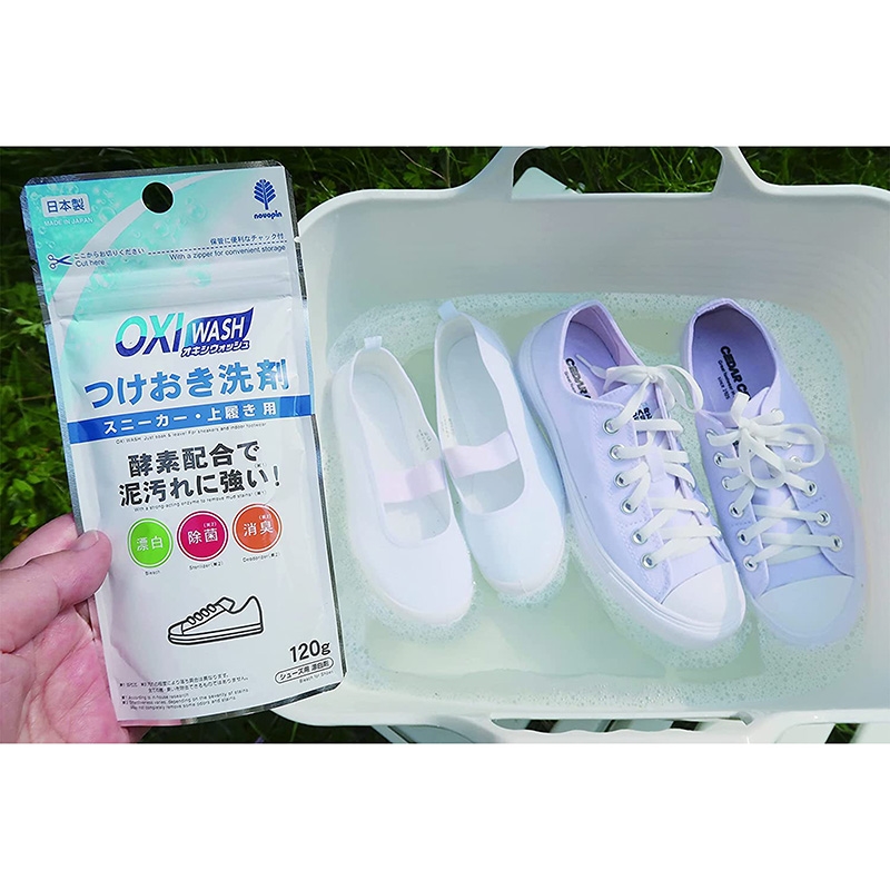 Bột pha dung dịch vệ sinh giày sneaker và dép đi trong nhà Novopin 120g thương hiệu KIYOU JOCHUGIKU