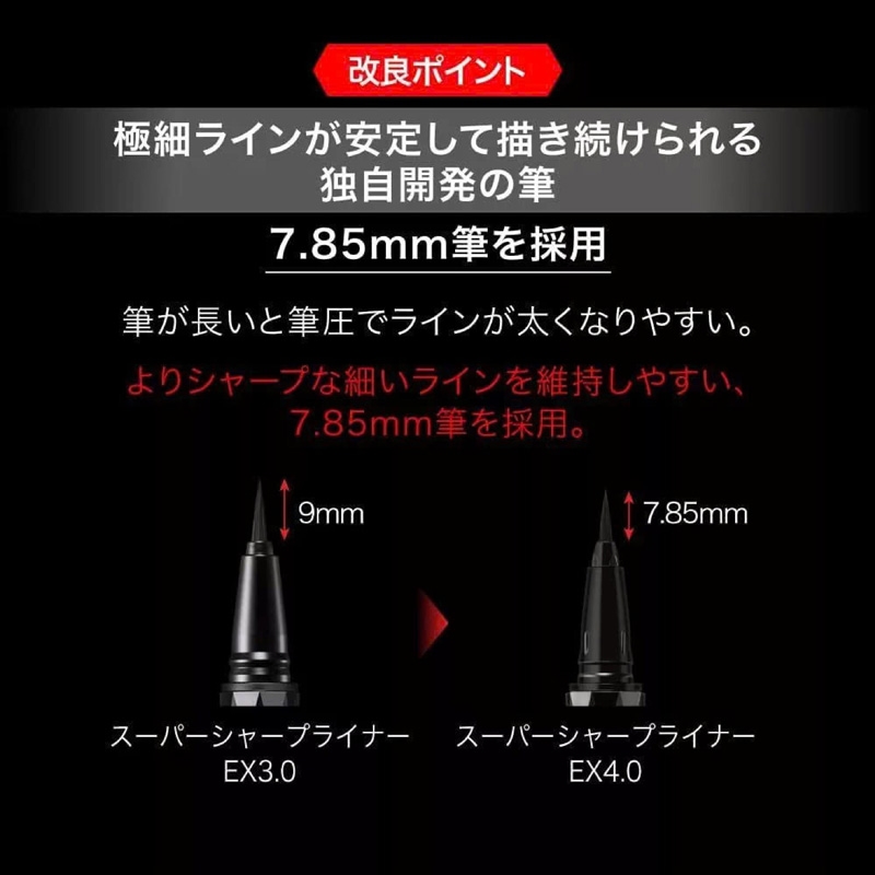 Bút kẻ mắt nước Nhật Bản Kate Super Sharp Liner EX4.0 BK-1 0.5ml, đầu siêu mảnh, bền màu chống trôi thương hiệu KANEBO