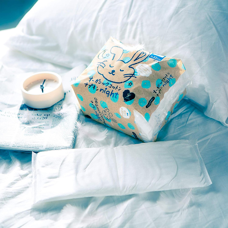 Băng vệ sinh ban đêm Organic Cotton không cánh Cotton Labo 32cm 8 miếng thương hiệu COTTON LABO
