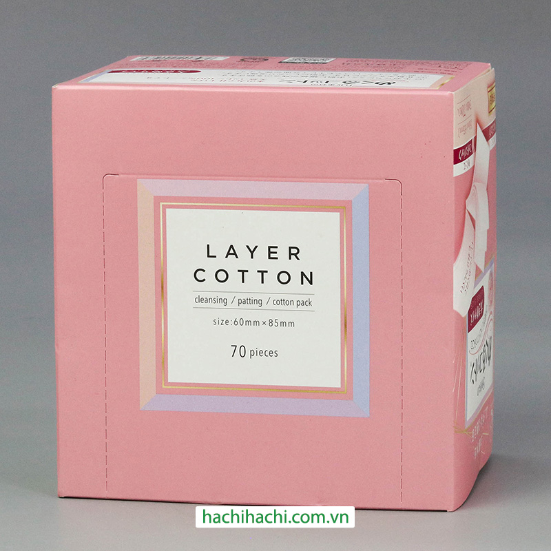 Bông tẩy trang Cotton Labo 5 lớp 70 miếng lớn thương hiệu COTTON LABO