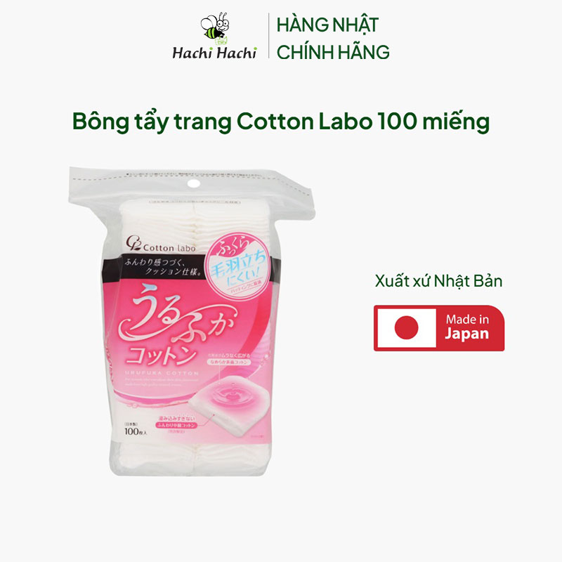 Bông tẩy trang Cotton Labo 100 miếng thương hiệu COTTON LABO