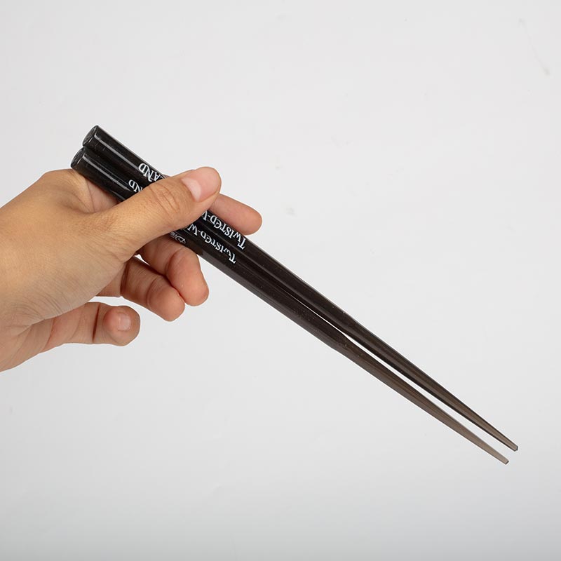 Đũa nhựa đen cao cấp đầu vuông chống trượt 23cm thương hiệu 