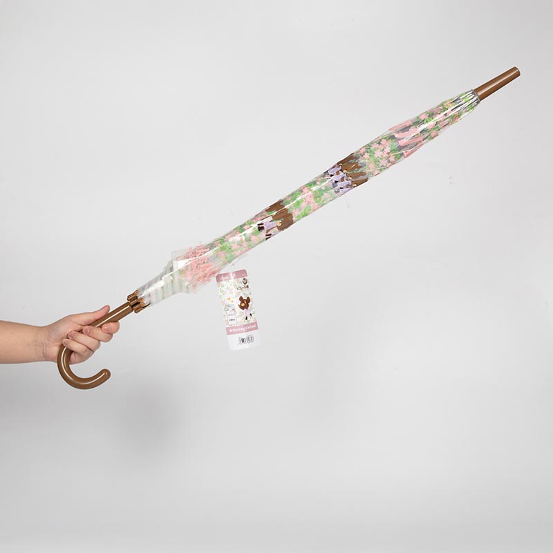 Cây dù trong suốt 60cm hình gấu và hoa thương hiệu 