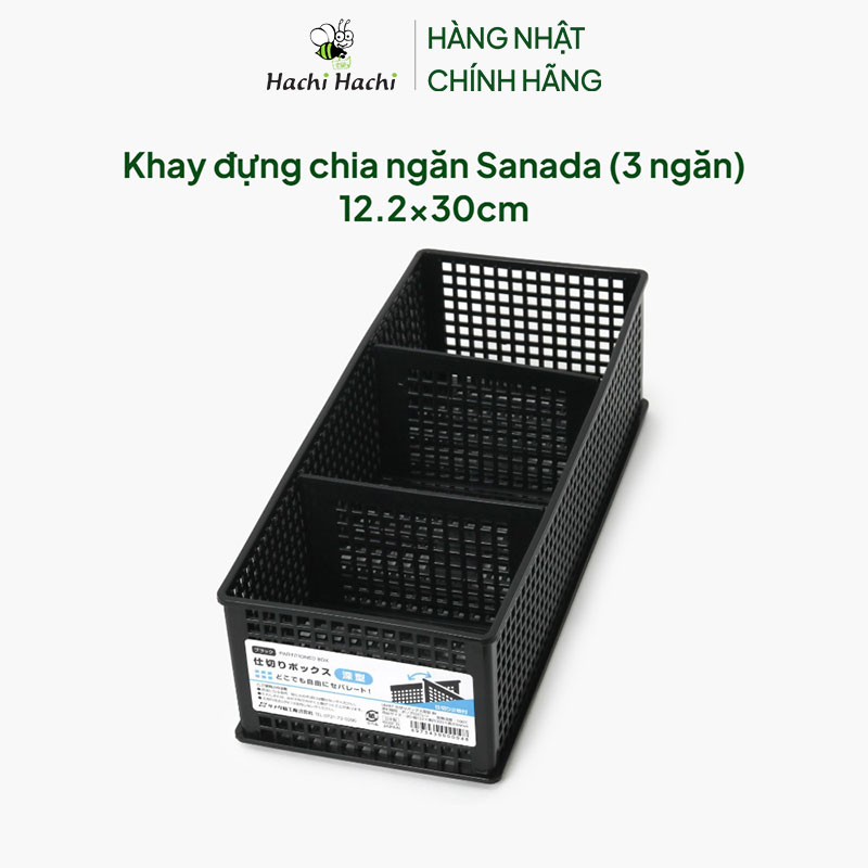 Khay đựng chia ngăn Sanada (3 ngăn) 12.2x30cm thương hiệu SANADA