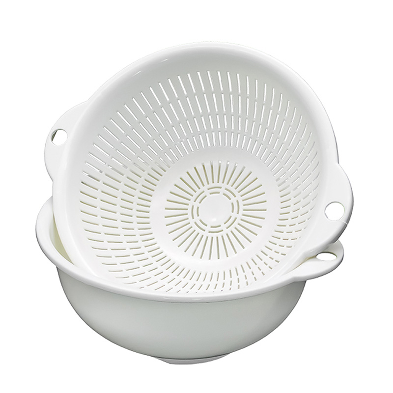 Bộ thau rổ nhựa Nhật Bản Sanada 1.1L (Trắng) thương hiệu SANADA