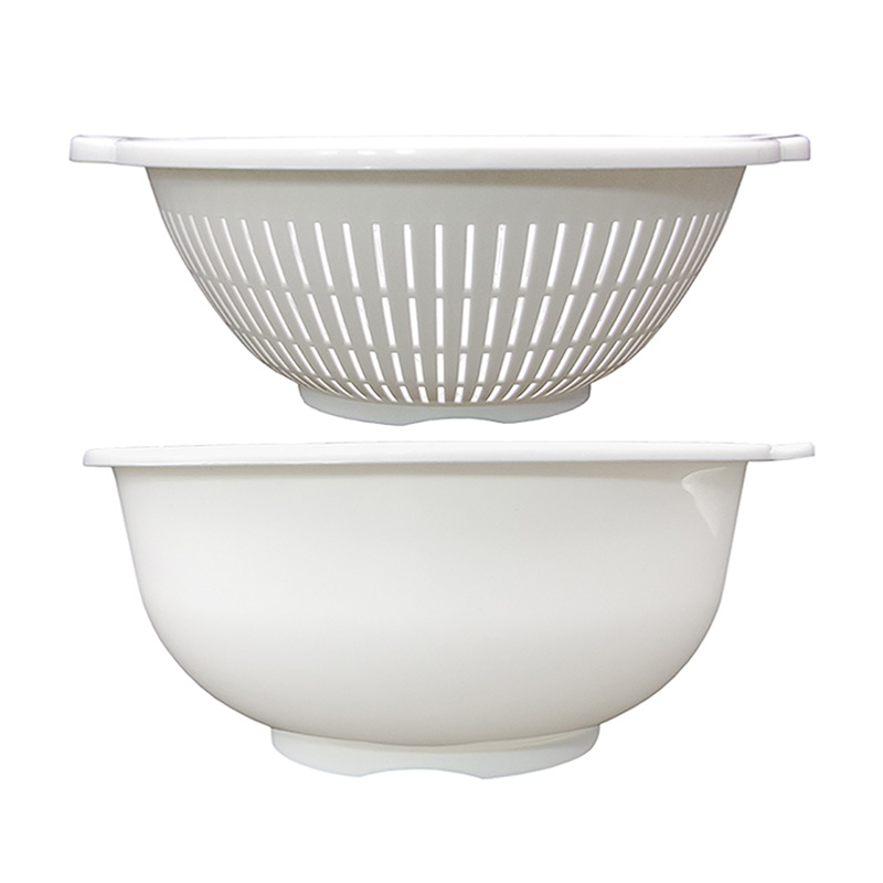 Bộ thau rổ nhựa Nhật Bản Sanada 1.1L (Trắng) thương hiệu SANADA