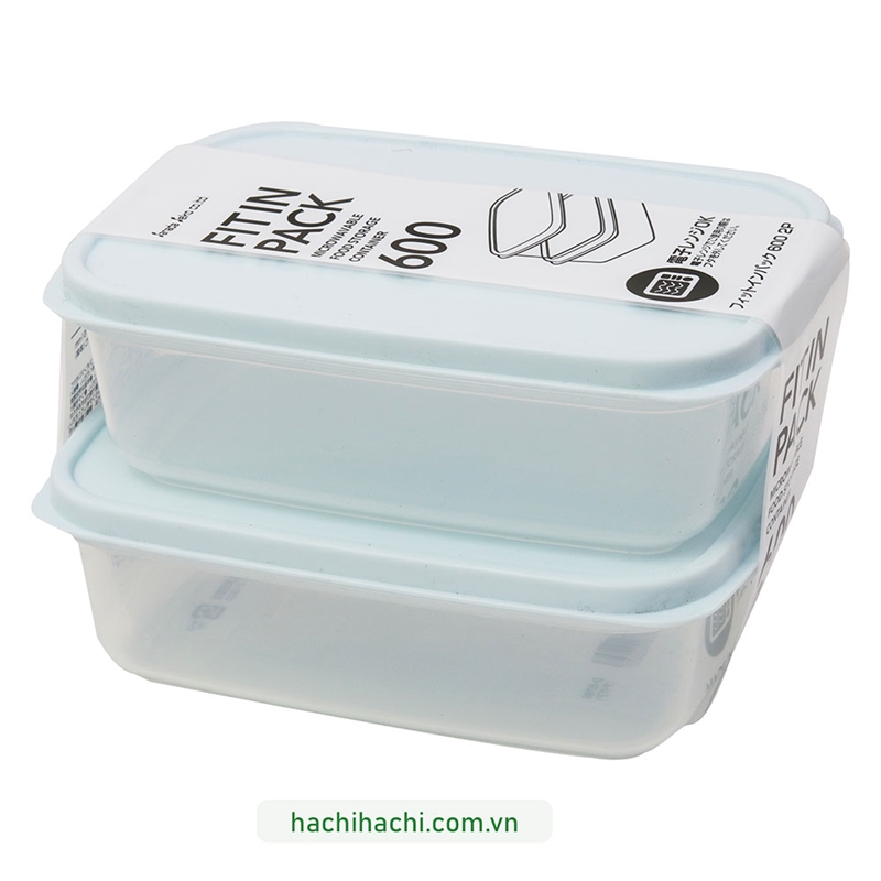 Hộp nhựa đựng thực phẩm Sanada 600mlx2cái, trữ đông, trữ mát, dùng được lò vi sóng thương hiệu SANADA