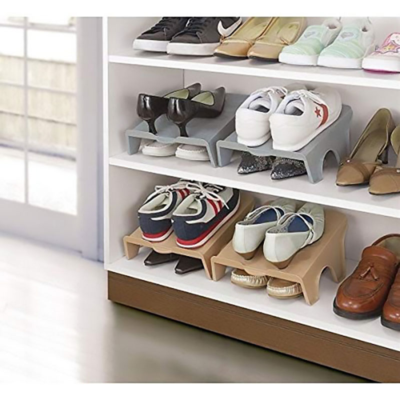 Giá để giày tạo 2 tầng giày 24.4x26.3cm (Xám) thương hiệu SANADA