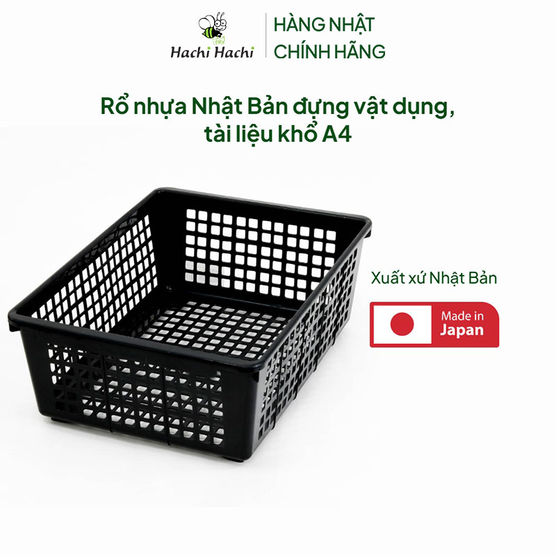Rổ nhựa Nhật Bản đựng vật dụng, tài liệu khổ A4 thương hiệu SANADA