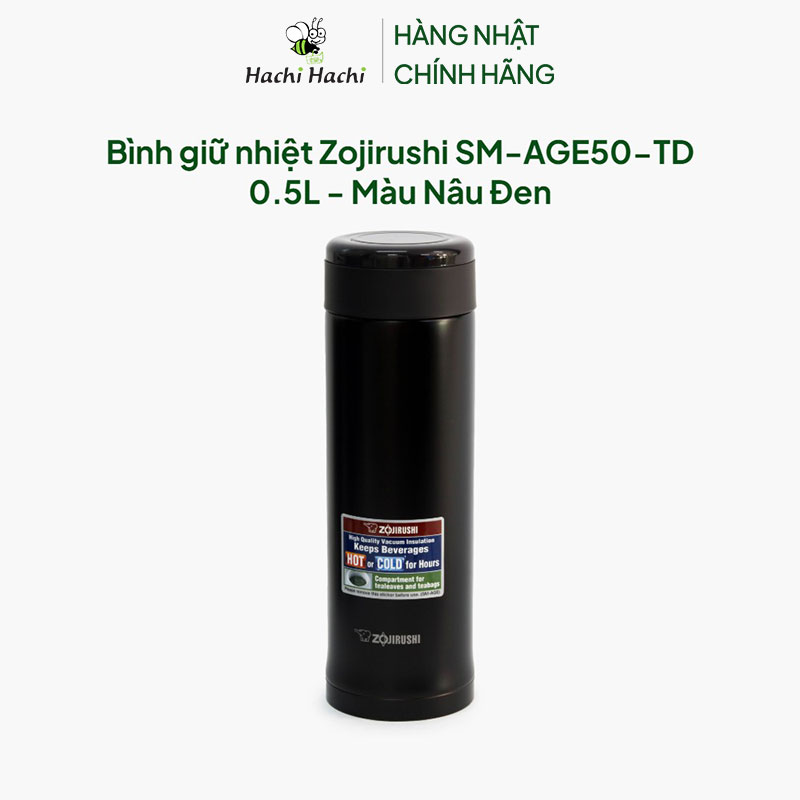 Bình giữ nhiệt Zojirushi SM-AGE50-TD - 0.5L - Màu Nâu Đen thương hiệu 