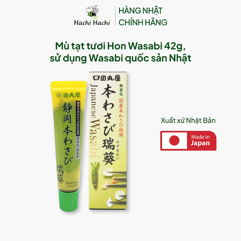 Mù tạt tươi Hon Wasabi Nhật Bản 42g, sử dụng Wasabi quốc sản Nhật thương hiệu TAMARUYA