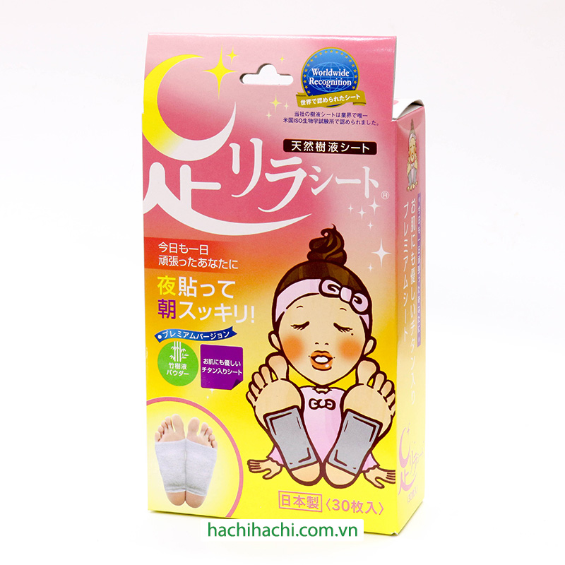 Miếng dán chân thư giãn giảm mỏi mệt Kinomegumi Titanium 30 miếng thương hiệu NAKAMURA