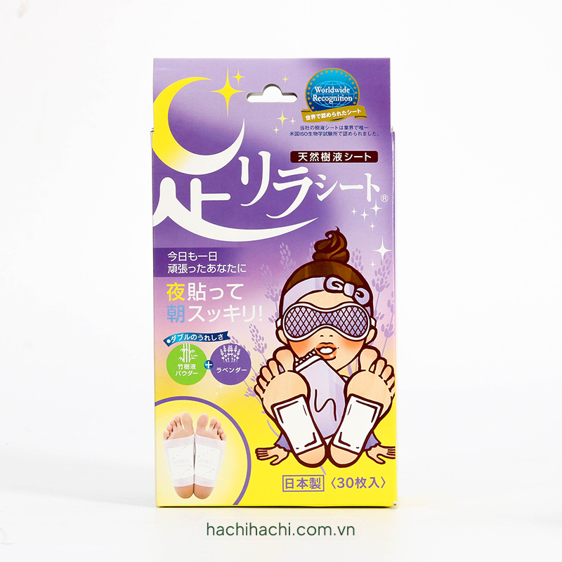 Miếng dán chân thư giãn giảm mỏi mệt Kinomegumi Lavender Oải hương 30 miếng