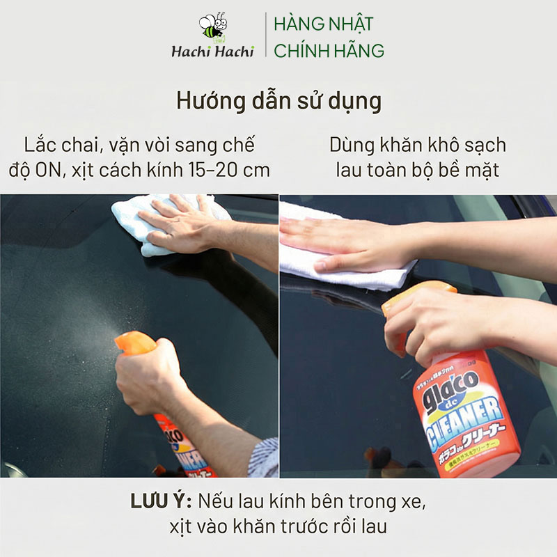 Xịt lau kính phủ Nano Nhật Bản chống bám nước kính ô tô, kính cường lực, cửa kính Glaco 400ml thương hiệu SOFT99 CORPORATION