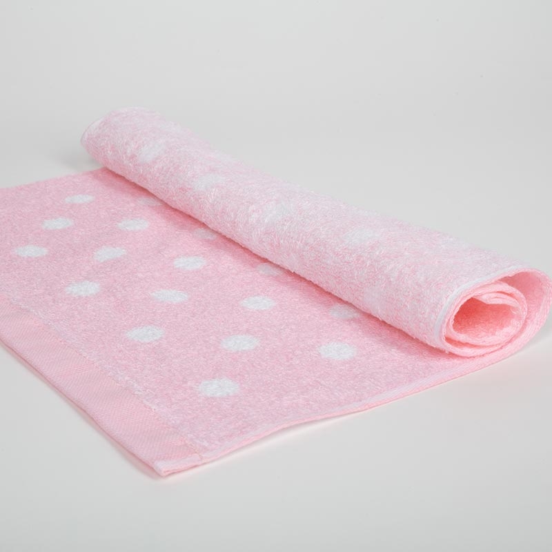 Khăn vải cotton Nissen 28x40cm Polka Dot Pink ITA-00043P thương hiệu NISSEN SHOKO