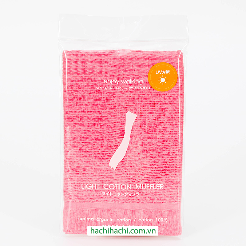 Khăn quàng cổ chống tia UV Nissen Organic Cotton 34x160cm Pink LCM-120102 thương hiệu NISSEN SHOKO