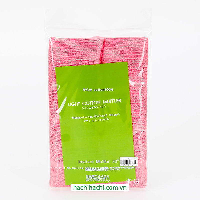 Khăn quàng cổ chống tia UV Nissen Organic Cotton 34x160cm Pink LCM-120102 thương hiệu NISSEN SHOKO