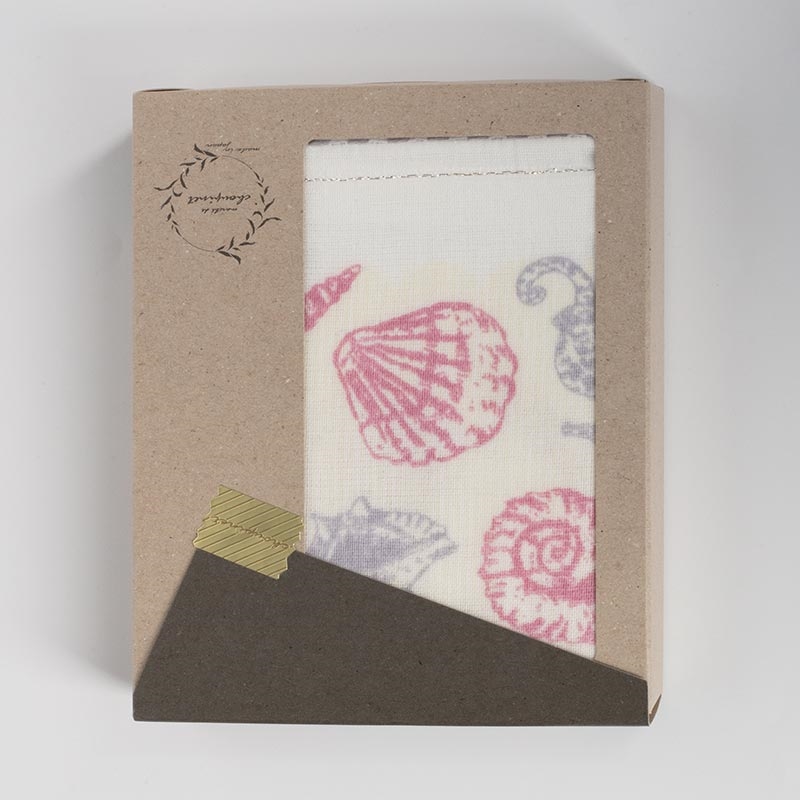 Khăn Tenugui cotton Nissen 34x90cm CP8004 Shell Shell FT1P CP-80041COL thương hiệu NISSEN SHOKO