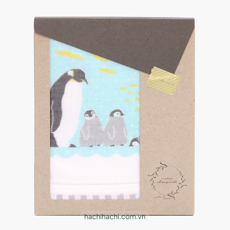 Khăn vải cotton Nissen 34x90cm Pen Penguin FT1P Blue thương hiệu NISSEN SHOKO