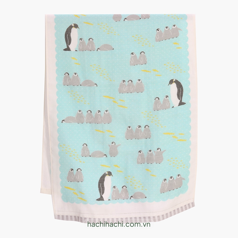 Khăn vải cotton Nissen 34x90cm Pen Penguin FT1P Blue thương hiệu NISSEN SHOKO
