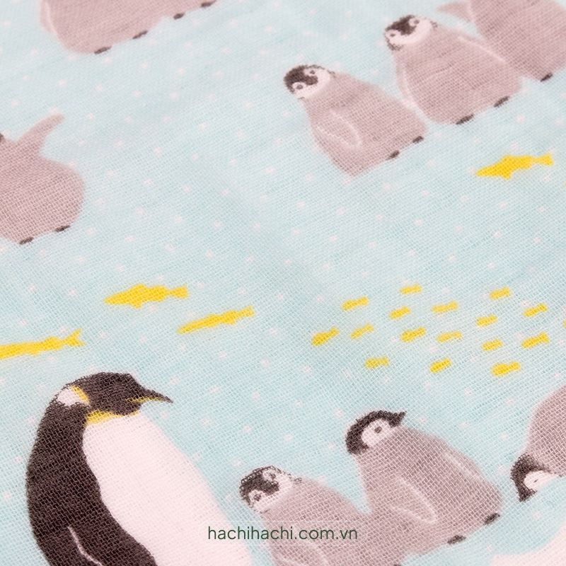 Khăn vải cotton Nissen 34x90cm Pen Penguin FT1P Blue thương hiệu NISSEN SHOKO